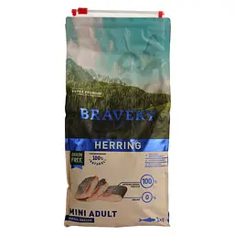 Сухий корм для дорослих собак дрібних порід Bravery Herring Mini Adult, з оселедцем, 2 кг - мініатюра 2