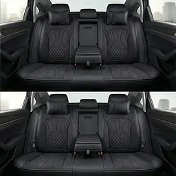 Авточохли накидки для сидінь 5D NAMI Алькантара Екошкіра Закрита Спинка Комплект Чорні - мініатюра 2