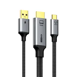 Кабель CableTime HDMI - USB-C з USB живленням 4 K 60 Hz, 2 м (CC 18 L)