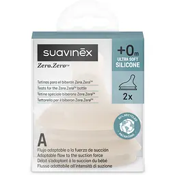 Соска Suavinex Zero антиколікова адаптивний потік +0 місяців 2 шт. бежева (308446) - мініатюра 2