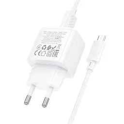 Сітчасте зарядне пристрій HOCO CS52A Surplus single-port QC3.0 charger + Micro білий - мініатюра 4