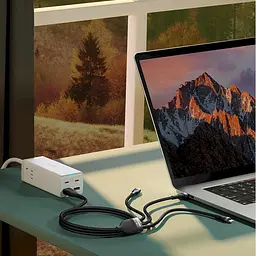 Кабель Baseus Flash Series Ⅱ 3-in-2 Cable USB+Type-C to MicroUSB+Lightning+Type-C 100W 1.2m CASS030105 Purple - мініатюра 7