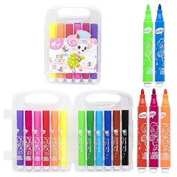 Набір фломастерів Water color pen 229-12(Pink) 12 кольорів, у пластиковому боксі