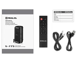 Портативна колонка бумбокс REAL-EL X775-PSS Boombox 80W Bluetooth TWS, RGB, Black - мініатюра 10
