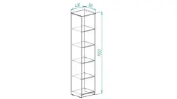 Пенал Анжело Ferrum-decor на 5 полиць 1900x400x380 ДСП Дуб Сонома Трюфель 16 мм (FRD-104903) - мініатюра 4