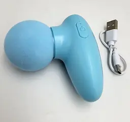 Масажер акумуляторний м'язовий ударний кишеньковий від USB для вібраційного масажу 6 режимів Fascial Gun UKC блакитний - мініатюра 1