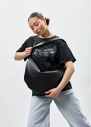 Жіноча сумка Sambag Bag-glove чорна 50 х 28 х 5 см (53400067) - мініатюра 6
