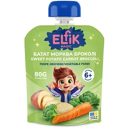 Пюре овочеве Elfik Magic Батат-Морква-Броколі 80 г 10 шт.