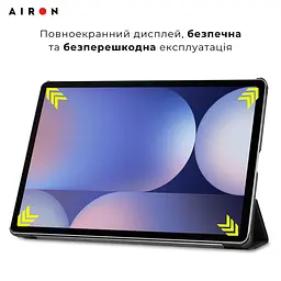 Чехол AIRON Premium для Samsung Galaxy Tab S10 Plus 12.4 2024 с защитной пленкой и салфеткой Black - мініатюра 8