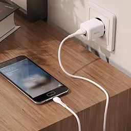 Зарядний пристрій Hoco N8 Briar dual port charger set з кабелем Micro USB - 2USB біле - мініатюра 4