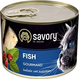 Вологий корм Savory для для дорослих вибагливих котів з рибою 200 г