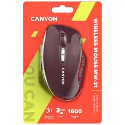 Мишка Canyon MW-21 Wireless Blue LED Burgundy (CNS-CMSW21BR) - мініатюра 6
