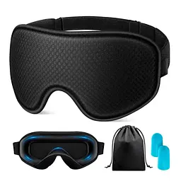 Маска для сну + беруші 3D Sleep Mask Чорний, анатомічні беруші та пов'язка на очі для сну - мініатюра 2
