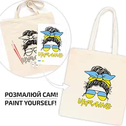 Набір екосумка-розмальовка „Ukraine“ бавовна 220 г/м2 38х42см ROSA Talent [CD] - мініатюра 4
