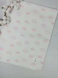 Пелюшка дитяча багаторазова непромокальна a.l.babybox Корони 80х100 см Білий (NV 18137674)