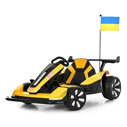 Електрокарт дитячий 24V 2 мотори 150W акумулятор EVA MP3 TF Bluetooth жовтий (M 6311EBLR-6)