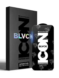 Захисне скло для Apple iPhone 13 Pro Max/14 Plus, Supreme Black Icon, повноекранне загартоване скло 9H, 3D, протиударне, ультратонке, глянцеве, з олеофобним і жировідштовхуючим покриттям, з сіточкою на динамік, преміум, ArmorStandart (ARM60016)