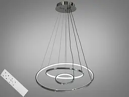 LED люстра Diasha MD9079-3HR-600+400+200 dimmer — сучасна підвісна модель з пультом і диммером