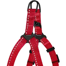 Шлея для собак Barksi Active світловідбивна (обхват грудей 24-30 см ширина 1 см) червона - мініатюра 4