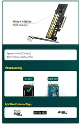 Контролер Ugreen PCI-E 3.0 for SSD M.2 NVMe + M.2 NGFF CM302 (70504) - мініатюра 3