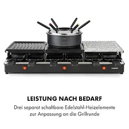 Гриль раклет Klarstein Fonduelette XL 3 в 1 1650W (10035220) - мініатюра 6