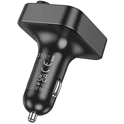 АЗП FM модулятор Hoco E85 Tiger PD20W+QC3.0 (2USB-A/1C) Black - мініатюра 5