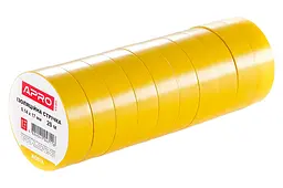 Стрічка електроізоляційна APRO ізолента 17 x 0.14мм x 20м жовта в упаковці 5 шт. - мініатюра 2