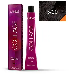 Перманентна фарба для волосся Lakme Collage Creme Hair Color відтінок 5/30 (золотаво світло-коричневий) 60 мл - мініатюра 2