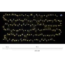 Гірлянда Delux STRING С 200 LED 10m Теплий білий/прозорий IP20 (90017981) - мініатюра 3