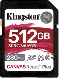 Карта пам'яті SD 512GB C10 UHS-II U3 R280/W150MB/s Kingston teh0013270