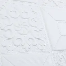 Самоклеюча 3D панель 3D Loft біла орнамент 700x700x3мм - мініатюра 5