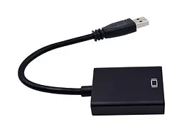 Перехідник USB 3.0 Type-A HDMI AF кабель 20 см чорний - мініатюра 5