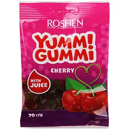 Цукерки желейні Roshen Yummi Gummi Cherry 70 г (916766)
