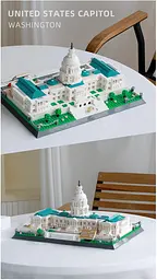 Конструктор архітектура Wange Капітолій Вашингтон США United States Capitol модель 3D для дітей та дорослих 1074 деталей - мініатюра 7