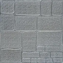 Декоративна 3D панель Wall Sticker SW-00000187 самоклеюча 700х700х6 мм камінь срібло (153)