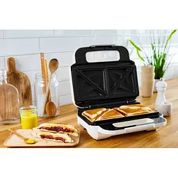 Мультимейкер Tefal Snack XL 850 Вт тефлон 3 пластини корпус пластик біло-чорний (SW701110) - мініатюра 15
