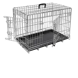 Flamingo Wire Cage фламинго клітка для собак двохдверна з ручкою та висувним піддоном 77х47х54 см