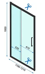 Душова кабіна Rea Rapid Slide 80x120 black REA-K6421 + REA-K6402, Чорний матовий, Універсальна, прозрачний, Чорний матовий - мініатюра 6