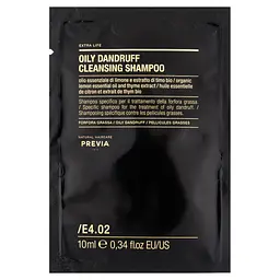 Шампунь очищувальний проти жирної лупи Previa E4.02 Oily Dandruff Cleansing Shampoo 10 мл