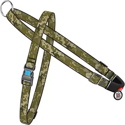 Шлея для собак Waudog Nylon Мілітарі, з QR паспортом, швидкознімна, S, 40-55х45-60х1,5 см