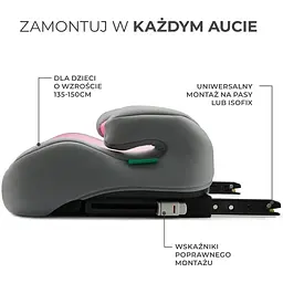 Автокрісло бустер Kinderkraft I-Boost I-Size Pink - мініатюра 2