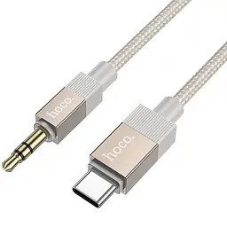Аудіо кабель Aux Hoco UPA32B Clever digital Type-C to AUX 3.5 мм 1 м Gold - мініатюра 3