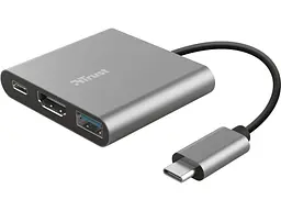 Док-станція для ноутбука Trust Dalyx 3-in-1 Multiport USB-C Adapter ALUMINIUM (23772)