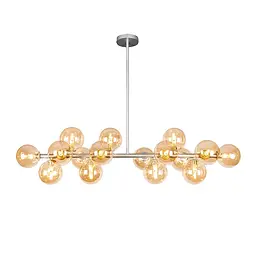 Люстра стельова Levistella 7841020-16 GAB+BR (S), 16 плафонів, сріблястий, коричневий скло, сучасний стиль для дому - мініатюра 2