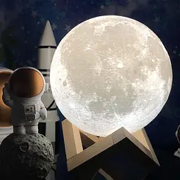 Місячний світильник 18 см, ACED 3D нічник із дерев'яною підставкою, дитячий нічник, сенсорне та дистанційне керування - мініатюра 5