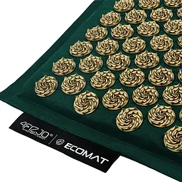 Килимок акупунктурний 4FIZJO Eco Mat Аплікатор Кузнєцова з подушкою 68 x 42 см Navy Green/Gold 4FJ0251 (P-5907739312891) - мініатюра 3