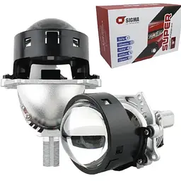Автомобільні BI-LED лінзи 3 дюйми D70 мм Sigma Super X2 55/65Вт 5500К 2 чіпа 2 шт.