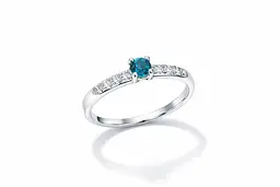 Елегантна каблучка з білого золота з топазом London Blue К-0575 19.5 - мініатюра 4