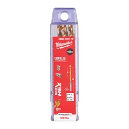 Свердло по металу RedHEX SHOCKWAVE HSS-TiN MILWAUKEE, діаметр 4,5х76х29мм, (10шт), пластикова коробка