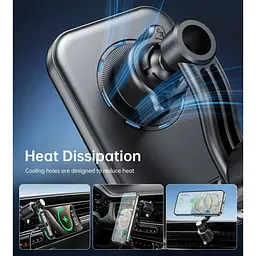Автотримач із бездротовою зарядкою Choetech Qi2 15W Black (T231-F-XACBK) [127164] - мініатюра 4